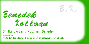 benedek kollman business card